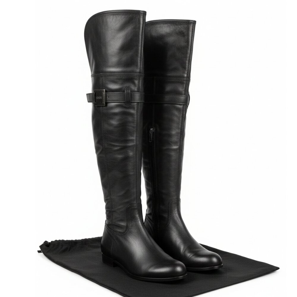 RUDSAK - Vintage - Black Leather Knee-High Boots - Size 37